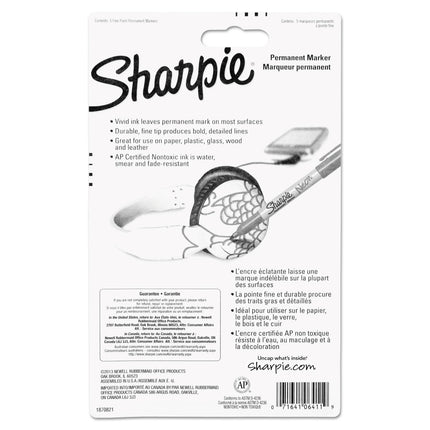 Rotulador permanente Sharpie fino de neón - Colores surtidos, paquete de 5