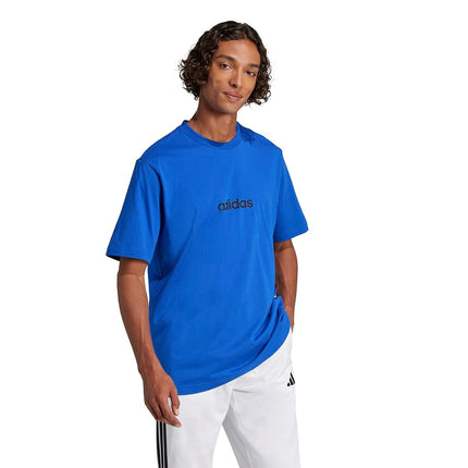 adidas Men's Essentials Linear Single Jersey T-Shirt, Team Royal Blue/Black, XX-S