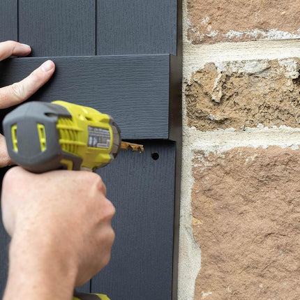 Ekena Millwork LL1C12X02400BD 12" W x 24" H Open Shutters with Center Slits Lifetime Vinyl Top with Fastener (Pair) Bordeaux