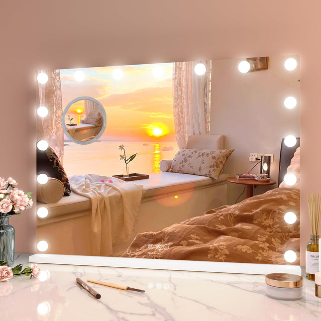 Vanity Mirror with Lights, 32" x 24" Makeup Mirror