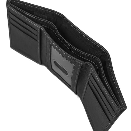 Timberland Men's Leather RFID Blocking Trifold Wallet Travel Accessory-Tri-Fold, Black, One Size