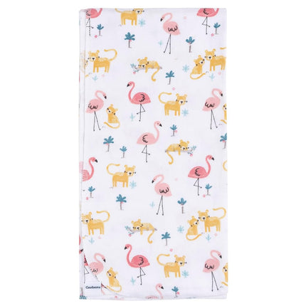 Gerber Unisex Baby 100% Cotton Flannel Receiving Blankets 30x30 Inches (Pack of 4), Animal Geo Girl, One Size