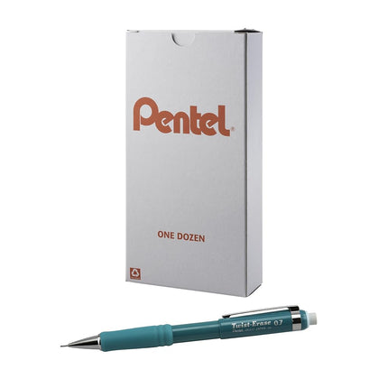 Pentel Twist-Erase III Mechanical Pencil, (0.7mm), Turquoise Barrel, 12 Count (QE517D2) Pack of 1