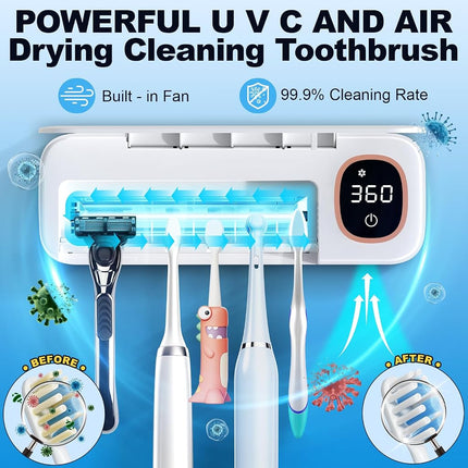 Toothbrush Holder, DRMXBU UV Electric Toothbrush Sanitizer Holder Wall