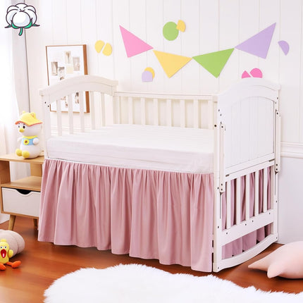 Crib Skirt Pink 400 Thread Count Cotton Crib Dust 