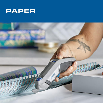 Dremel HSSC-01 4V Cordless USB Rechargeable Electric Scissors with Two Blade Attachments, USB Cord, and Power Block - Ideal for Cutting Fabric, Cardboard and Paper Material