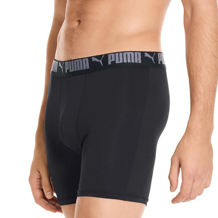 PUMA Men's 5 Pack Performance Boxer Briefs, Black, S