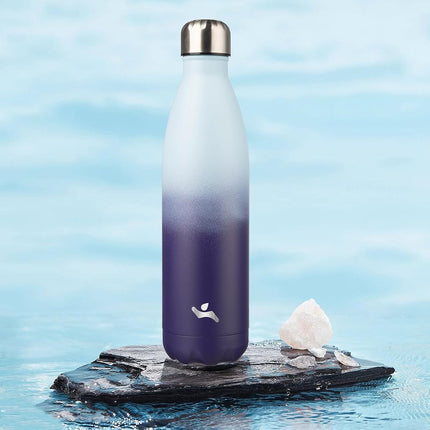 Konokyo Insulated Water Bottles,25oz Double Wall Stainless Steel Vacumm Metal Flask for Sports Travel,Ocean Dream