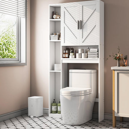 Over The Toilet Storage Cabinet with 7 Storage She