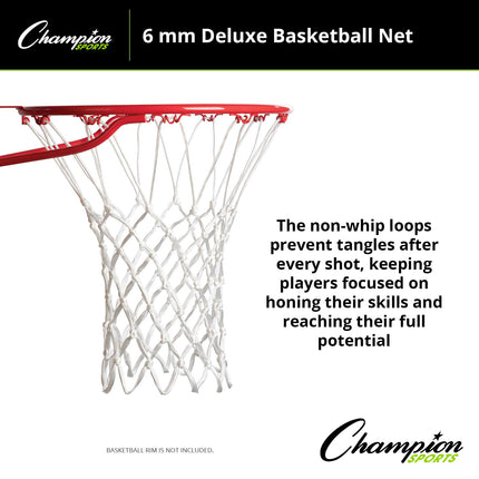 Champion Sports 6mm - 228gm - Basketball Net - Non-Whip Action - Whiite