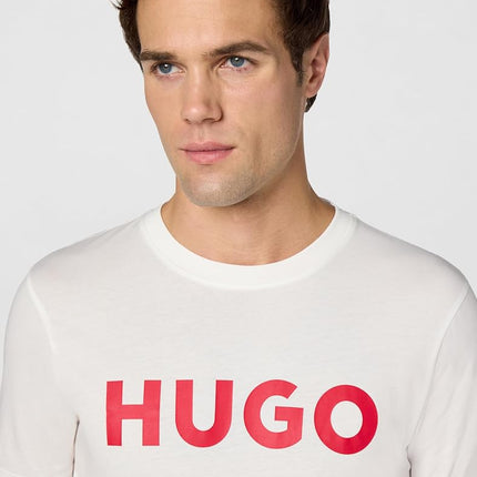 HUGO Boss Men's Print Logo Short Sleeve T-Shirt, White, XL