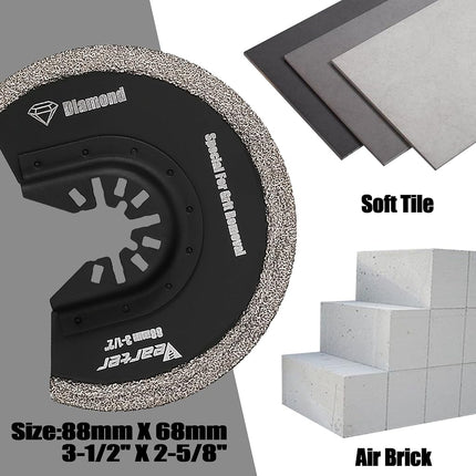 Vearter 88mm Diamond Oscillating Multi Tool Blade 4PCS, Grit Grout Removal