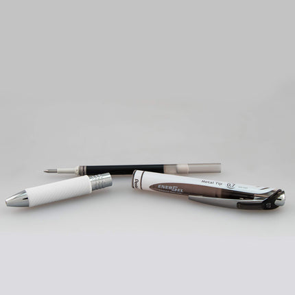 Pentel EnerGel Pearl Deluxe RTX Retractable Liquid Gel Pen, 0.7mm, Black Ink/Blue Ink, 2 Pack (BL77WBP2AC)