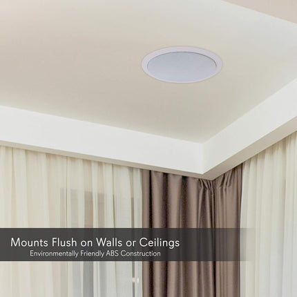 Pyle Ceiling and Wall Mount Speaker - 8” 2-Way 70V Audio Stereo Sound Subwoofer Sound with Dome Tweeter, 600 Watts, In-Wall & In-Ceiling Flush Mount for Home Surround System - Pyle PDIC83T (White)