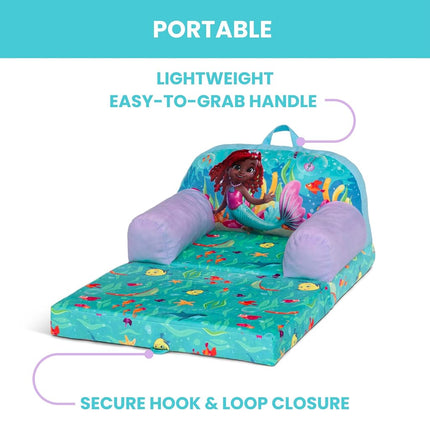 Delta Children - Disney Junior’s Ariel Cozee Buddy Flip-Out Kids Chair, Blue