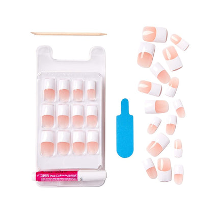 Kit French manucure en acrylique Kiss Salon Back Talk, coupe longue