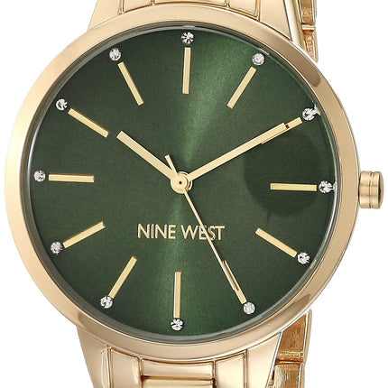 Nine West Women's Crystal Accented Bracelet Watch,