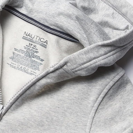 Sudadera con capucha y cremallera completa, suave y sensorialmente amigable para niños Nautica, gris jaspeado, talla 8