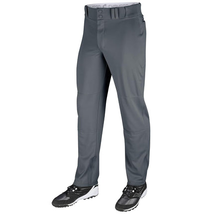 Pantalon de baseball CHAMPRO pour garçon à jambe ouverte, coupe ample, avec entrejambe ajustable et zone de glisse renforcée Graphite