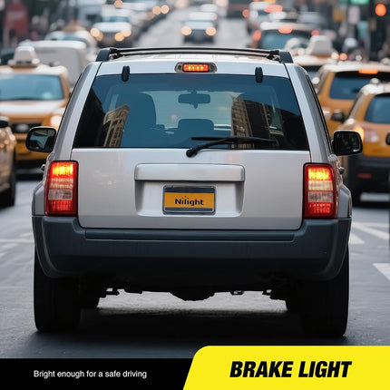 Nilight Third Brake Light Tail High Mount 3rd Stop Lights Smoked Lens Compatible with Jeep Cherokee 1999 2000 2001 2002 2003 2004 Van SUV Rear Center Cab Lamp