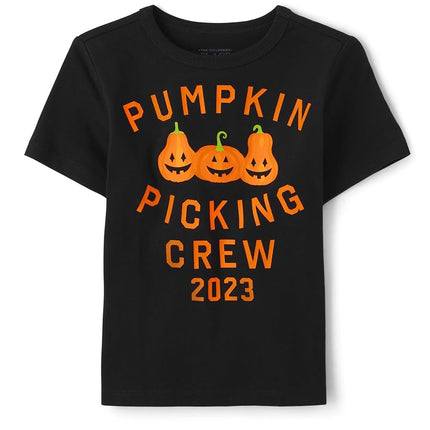 The Children's Place,and Toddler Short Sleeve Halloween Graphic T-Shirt,Black,2T