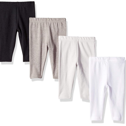 Hanes Ultimates Baby Flexy 4 Pack Knit Pants, Greys/Black, 0-6M