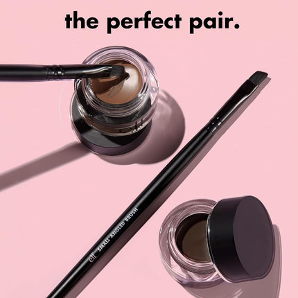 e.l.f. Lock On Liner And Brow Cream, Lines Eyes & Defines Eyebrows, Medium Brown, 0.19 Oz (5g)