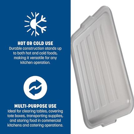 Carlisle FoodService Products 4401223 Comfort Curve Universal Bus/Utility Box Lid, 15" x 20", Gray (Pack of 12)