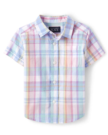 The Children's Place Baby Boys' Short Sleeve Butto