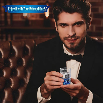 DUJUST 【2026 New Design】 Blue Mountain Shot Glasses (1.5oz), Crystal Shot Glass Set Decorated with Blue Mountain, BPA-Free & Lead-Free, Perfect for Décor & Collection, Gift Choices - 6 pcs