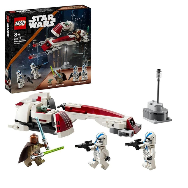 LEGO Star Wars BARC Speeder Escape Set, Buildable The Mandalorian Toy for 8+ Year Old Boys & Girls, Speeder Bike Model Kit Includes 3 Character Minifigures & a Grogu Figure, Kids' Building Toys 75378
