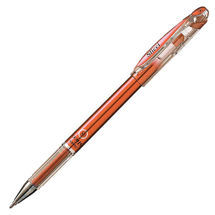 Pentel Arts Slicci Metallic 0.8 mm Needle Tip Gel Pen, Metallic Bronze Ink, Box of 12 (BG208MEX)