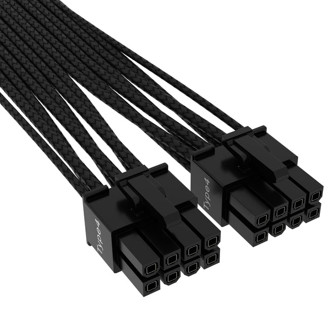 Câble 12VHPWR CORSAIR haut de gamme à gainage individuel 12+4 broches PCIe Gen 5 Type-4 600 W, noir