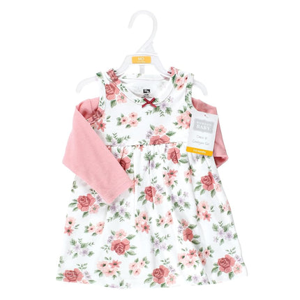 Hudson Baby Baby Girls' Cotton Dress and Cardigan Set, Vintage Floral, 5T