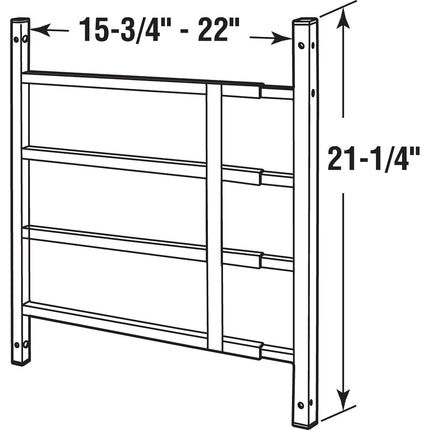 Prime-Line Products S 4759 Reja fija para ventana, de 14 a 22 pulgadas de ancho por 21 pulgadas de alto, 4 barras, color negro