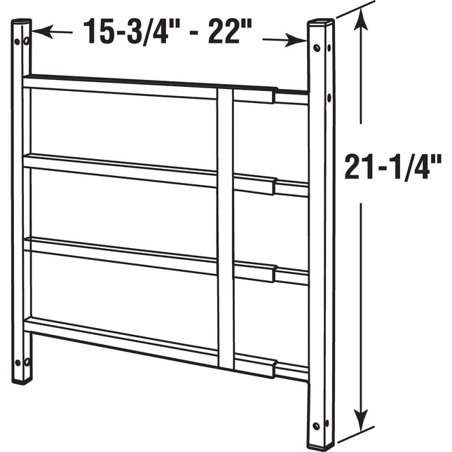 Prime-Line Products S 4759 Grille de protection fixe pour fenêtre, 35,5 cm - 56 cm de large x 53 cm de haut, 4 barres, noir