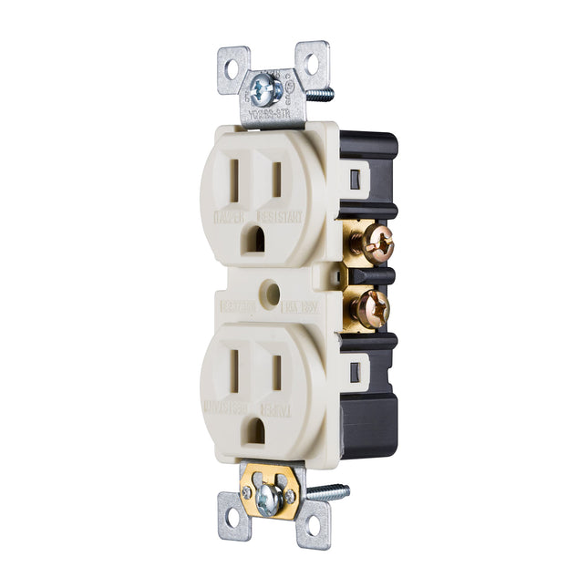 GE Grounding Duplex Outlet, In Wall Receptacle, Ta