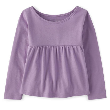 The Children's Place Toddler Girls Long Sleeve Fashion Shirt, Amethyst Jewel, 2T