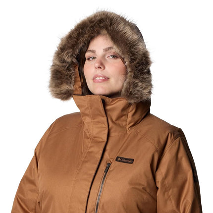Columbia Women's Suttle Mountain Long Insulated Jacket, 2024 Camel Brown, 2X Plus, Camel Brown, 2X