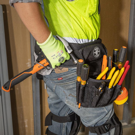 Klein Tools 5710L Electrician's Padded Tool Belt/Pouch Combo, 27 Pockets, 4-Piece, Large, Reinforced Bottom Pouches, Heavy Duty Nylon Webbing, Double Stitched