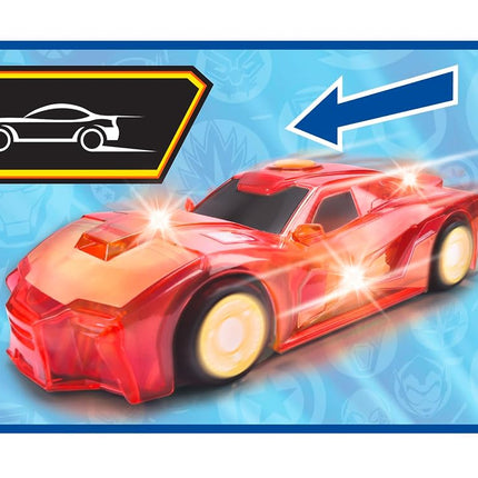 Jada Toys Marvel Light Hero Iron Man Car (15 cm) - Superhero Toy Car from 3 Years with Friction and Cool Light & Sound Effects, Car Toy for Children, Includes Batteries
