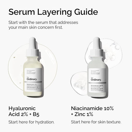 The Ordinary Hyaluronic Acid 2% + B5 (with Ceramides), Multi-Depth Hydration Serum for Plumper, Smoother Skin, 30ml