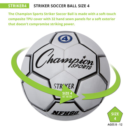 Champion Sports Striker Size 4 Match Play Soccer Ball