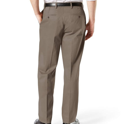 Dockers Men's Straight Fit Signature Lux Cotton Stretch Khaki Pant-Creased, Black, 40W x 30L