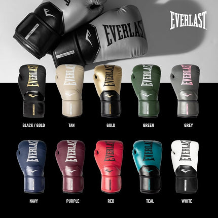 Everlast Elite 2 16oz Boxing Gloves, Red Boxing Gloves for Bags, Mitt Work & Sparring, Hook and Loop Strap, Ergonomic Grip Bar, Split-Style Foam Combination - Authentic Everlast Gear