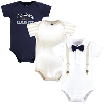 Hudson Baby Grenouillères en Coton Unisexe pour Bébé, Bretelles Beiges et Marines, 18-24 Mois