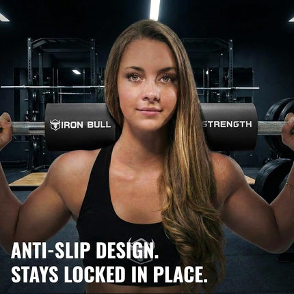 Iron Bull Strength Advanced Squat Pad - Barbell Pad for Squats, Lunges & Hip Thrusts - Neck & Shoulder Protective Pad Support (Black)
