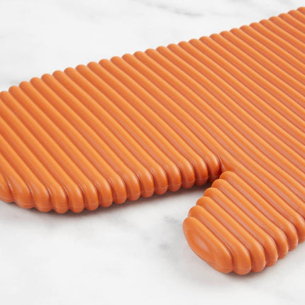 KITCHENAID Ribbed Soft Silicone Oven Mitt 2-Pack Set, Honey, 7.5"x13"