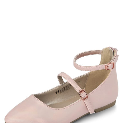 The Children's Place — Bailarinas de punta cerrada para niñas, color rosa claro, 2 Big Kid