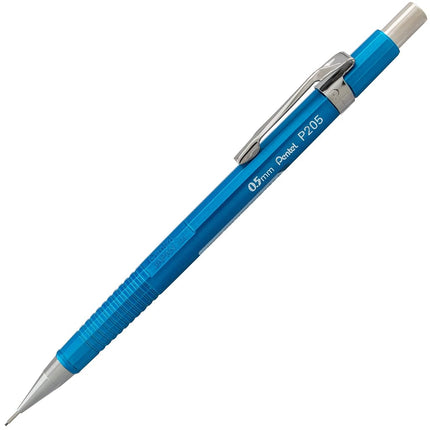 Portaminas Pentel Sharp (0.5mm), cuerpo azul metálico, caja de 12 lápices (P205MC)